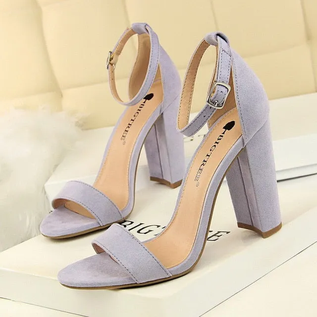 2021 Sexy High Heels New Women Pumps Comfort Women Shoes Block Heels Ladies Shoes Buckle Women Heels Female Shoes Women Sandals
