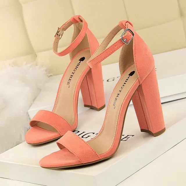 2021 Sexy High Heels New Women Pumps Comfort Women Shoes Block Heels Ladies Shoes Buckle Women Heels Female Shoes Women Sandals