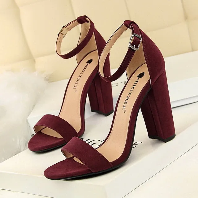 2021 Sexy High Heels New Women Pumps Comfort Women Shoes Block Heels Ladies Shoes Buckle Women Heels Female Shoes Women Sandals