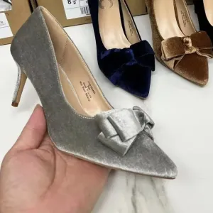 AMOZAE-- Retro Bowtie Stiletto Pumps Elegant High Heels for Parties