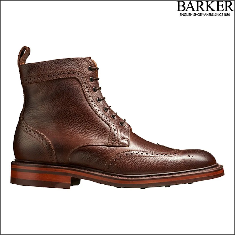 Barker Calder Dark Brown Grain Chukka Boot@