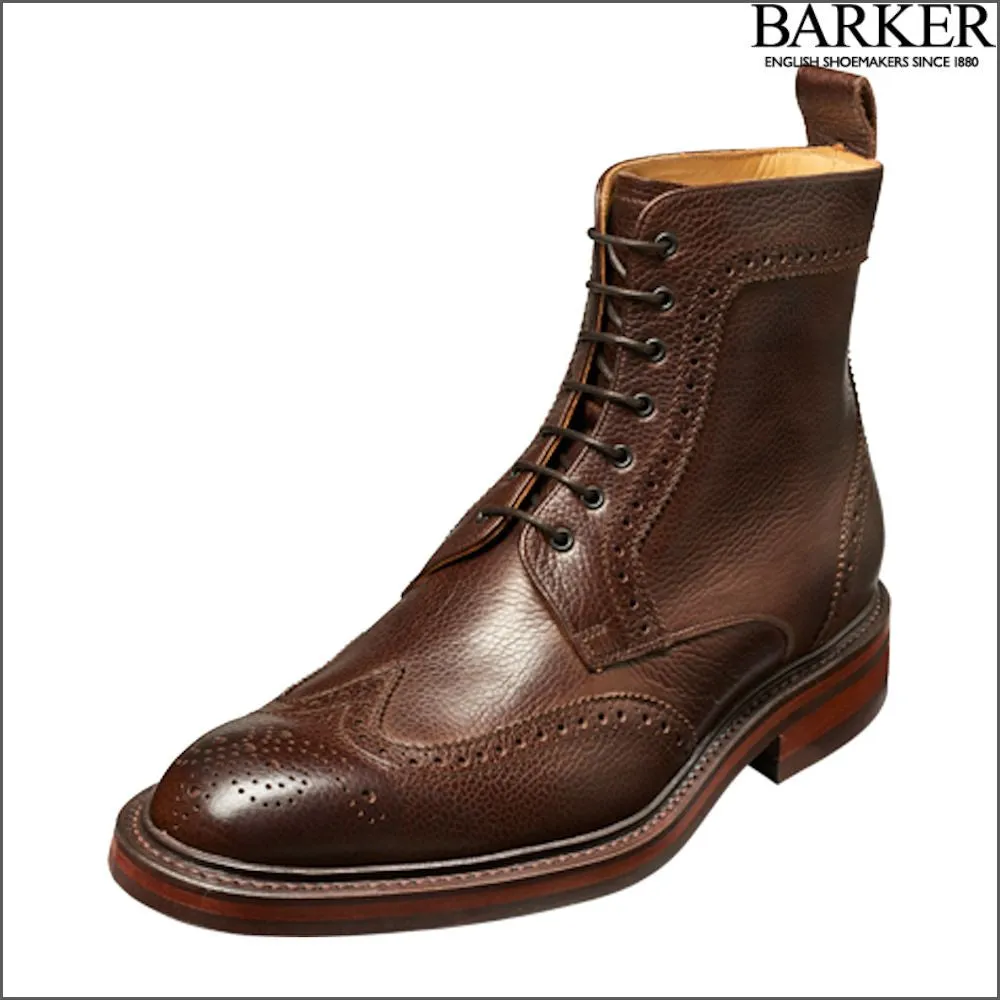 Barker Calder Dark Brown Grain Chukka Boot@