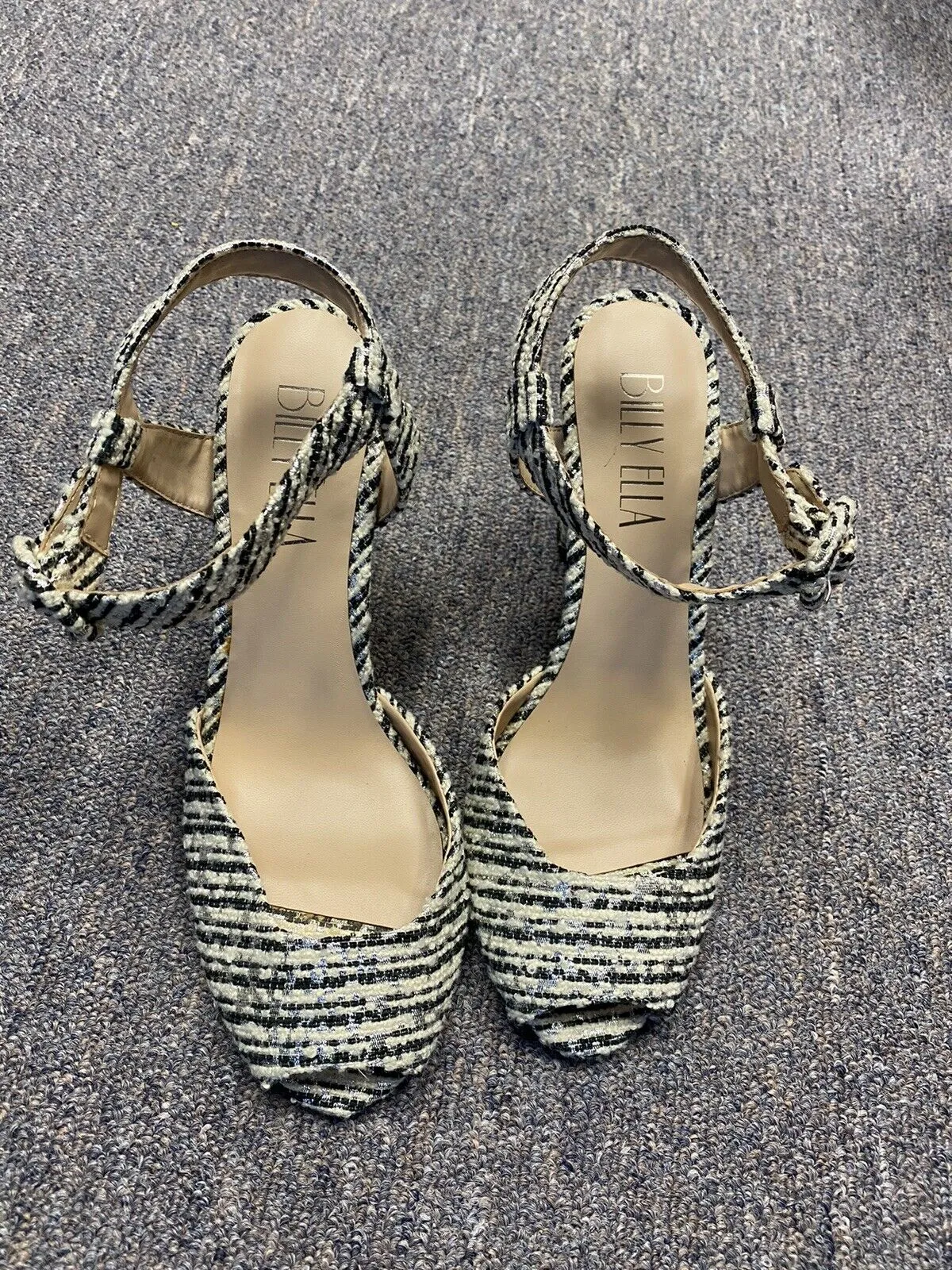 Billy Ella Metallic Boucle Heels Size 8 -Anthologies