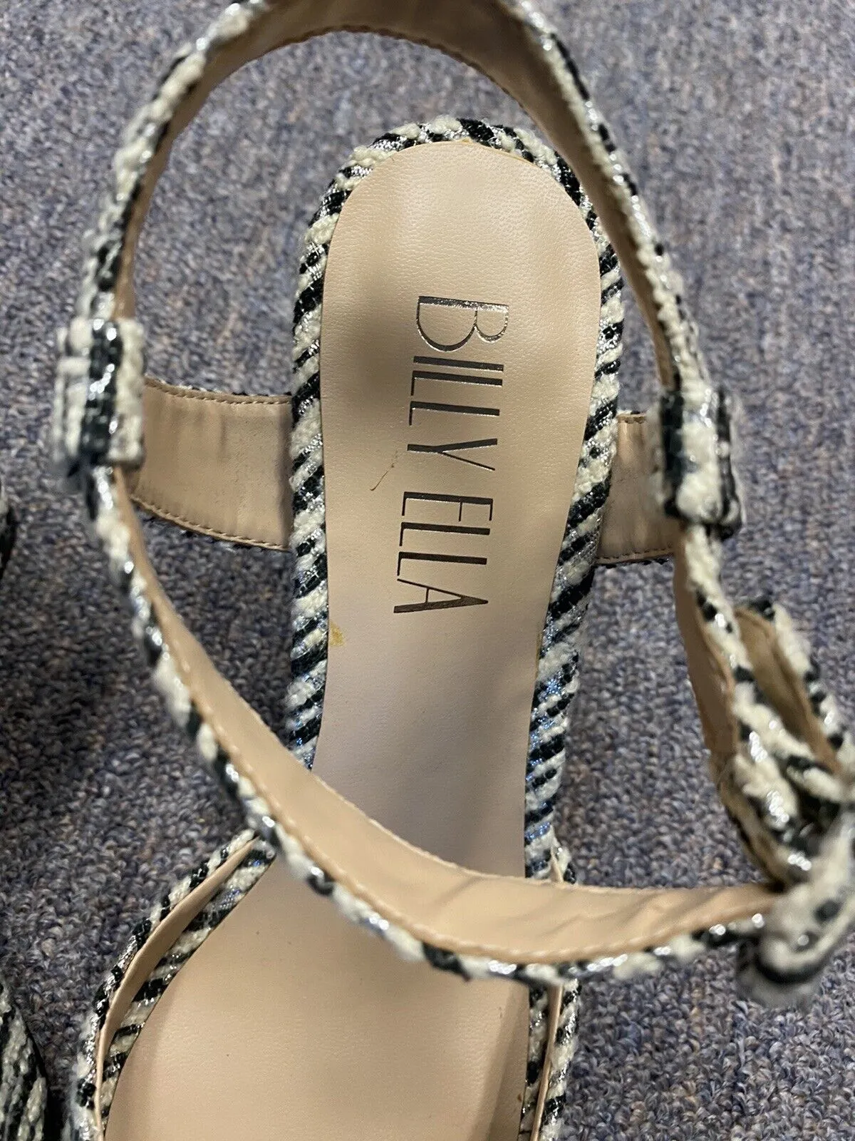 Billy Ella Metallic Boucle Heels Size 8 -Anthologies