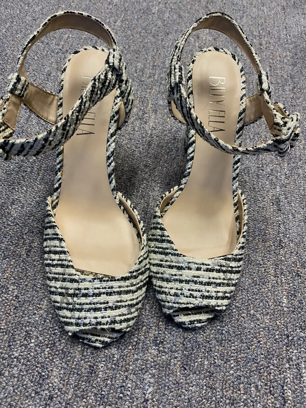 Billy Ella Metallic Boucle Heels Size 8 -Anthologies