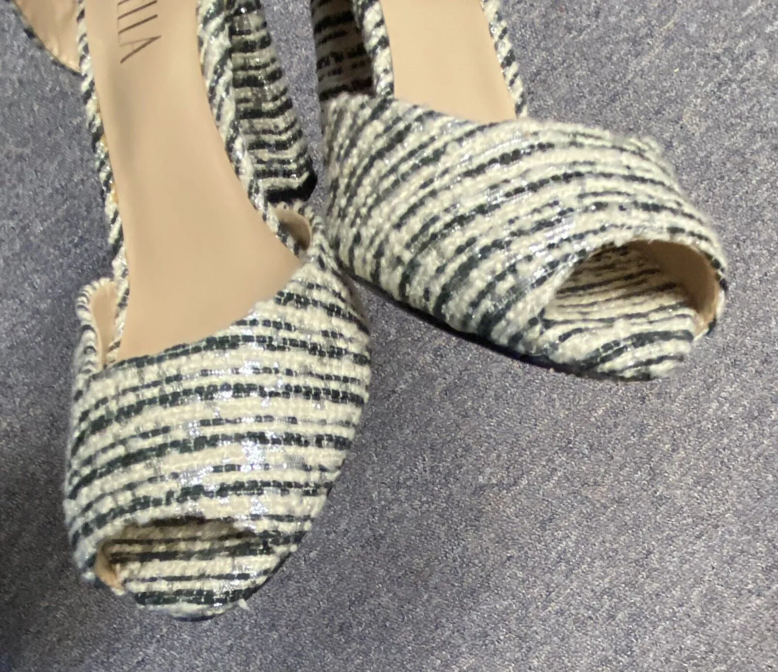 Billy Ella Metallic Boucle Heels Size 8 -Anthologies