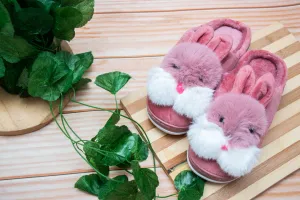 Brauch Women's Pink Furry Rabbit Winter Slippers