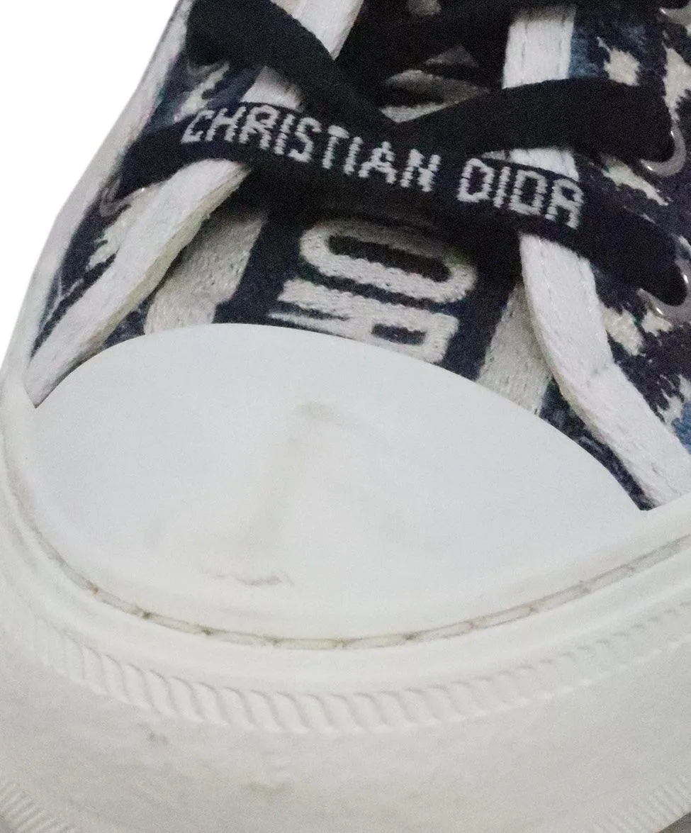 Christian Dior Blue & White Embroidered Sneakers sz 9