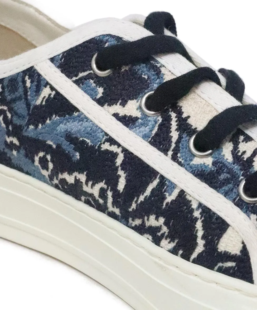 Christian Dior Blue & White Embroidered Sneakers sz 9