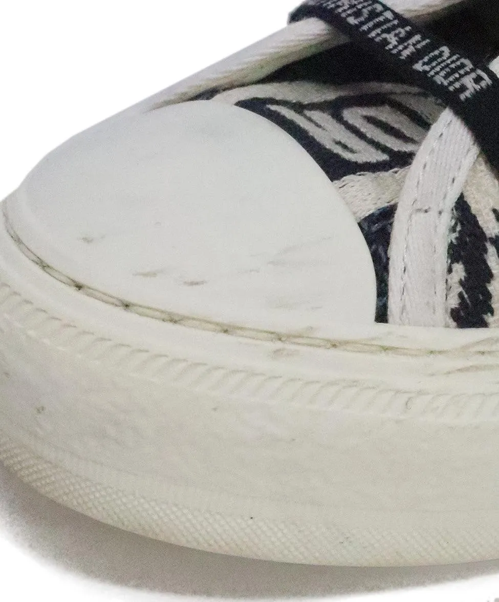 Christian Dior Blue & White Embroidered Sneakers sz 9