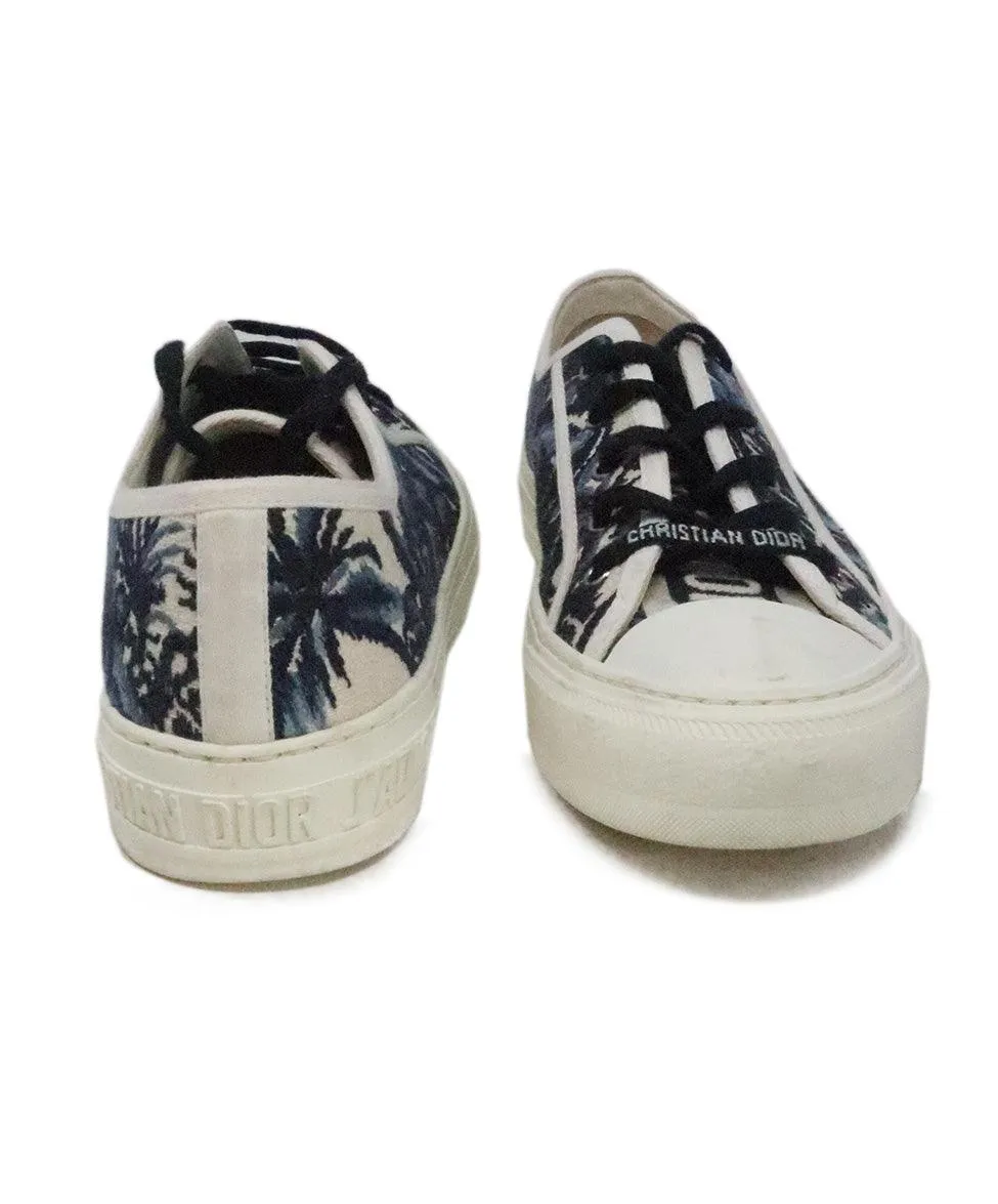 Christian Dior Blue & White Embroidered Sneakers sz 9