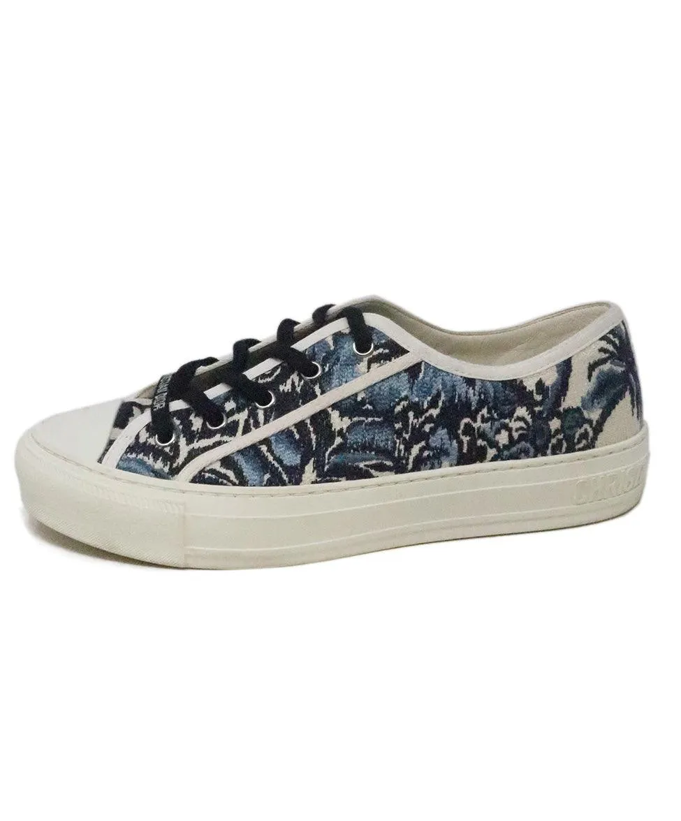 Christian Dior Blue & White Embroidered Sneakers sz 9
