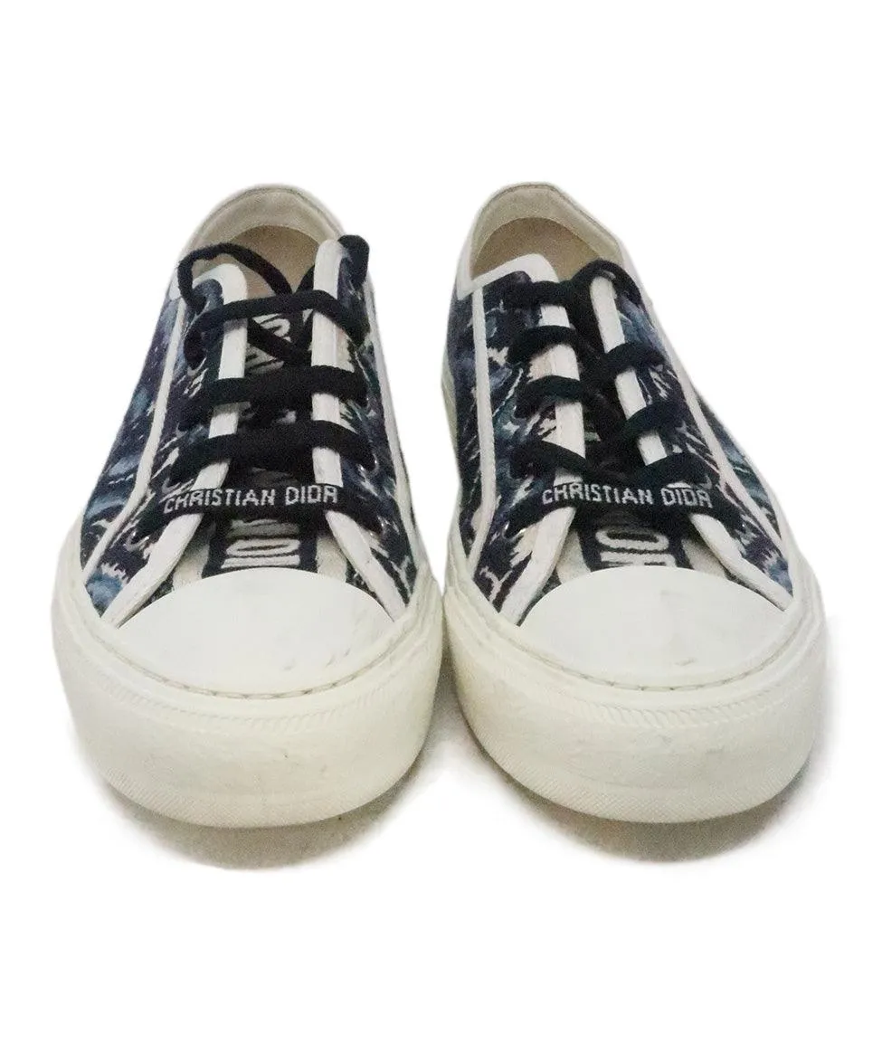 Christian Dior Blue & White Embroidered Sneakers sz 9