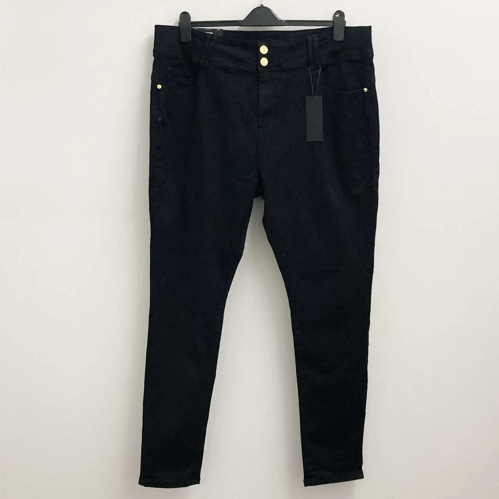 City Chic Black Asha High Rise Skinny Jeans UK 22