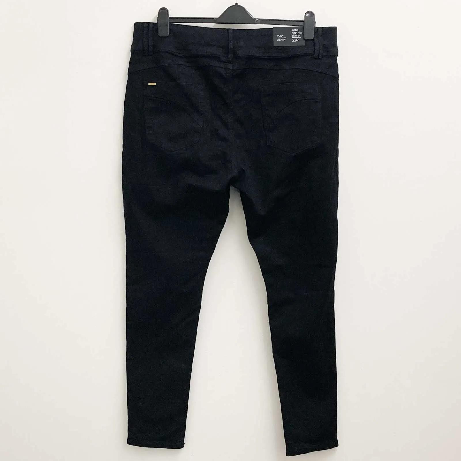 City Chic Black Asha High Rise Skinny Jeans UK 22