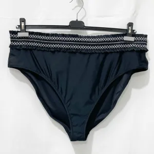 City Chic Black High Rise Shirred Waist Bikini Briefs UK 22