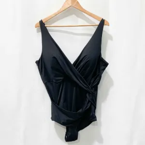 City Chic Black Ruffle One-Piece Swimsuit UK20