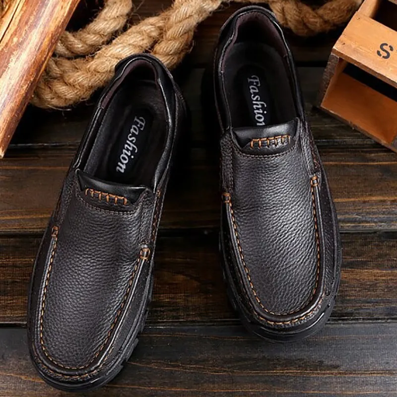 Classic Men's Genuine Leather Loafers / Casual Male Shoes / Alternative style footwear