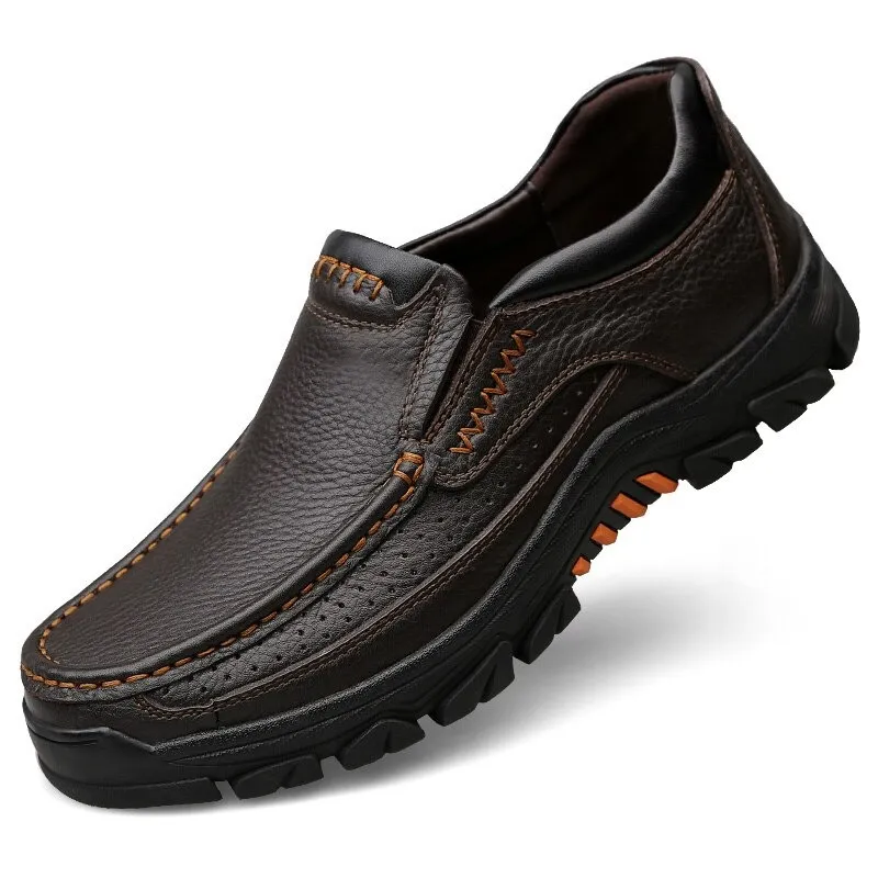 Classic Men's Genuine Leather Loafers / Casual Male Shoes / Alternative style footwear