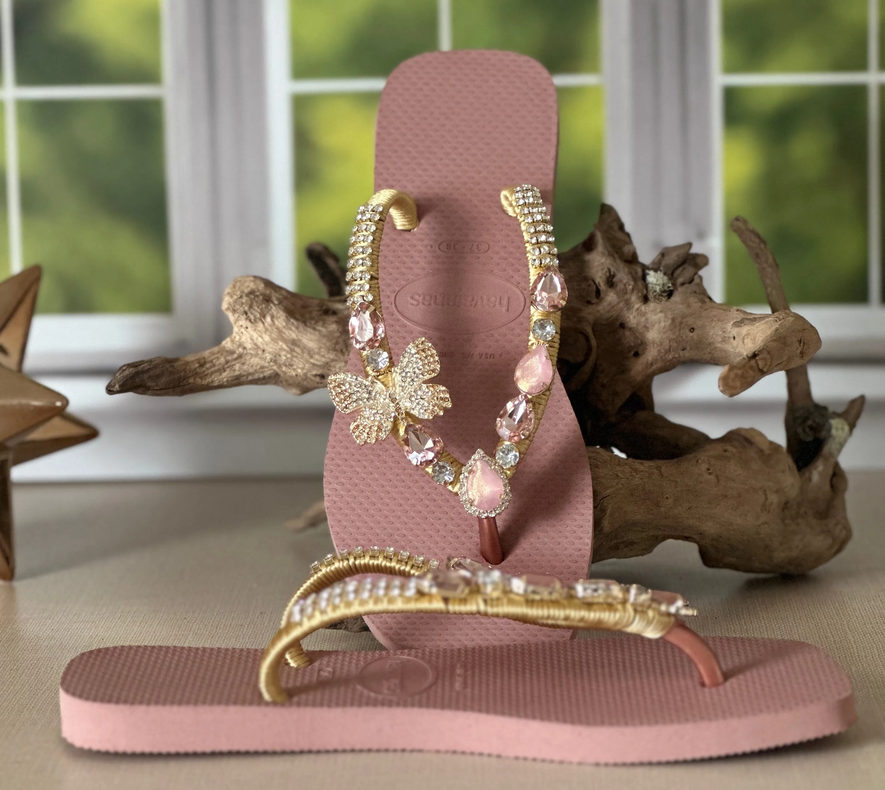 Custom Design Butterfly Square Sandals