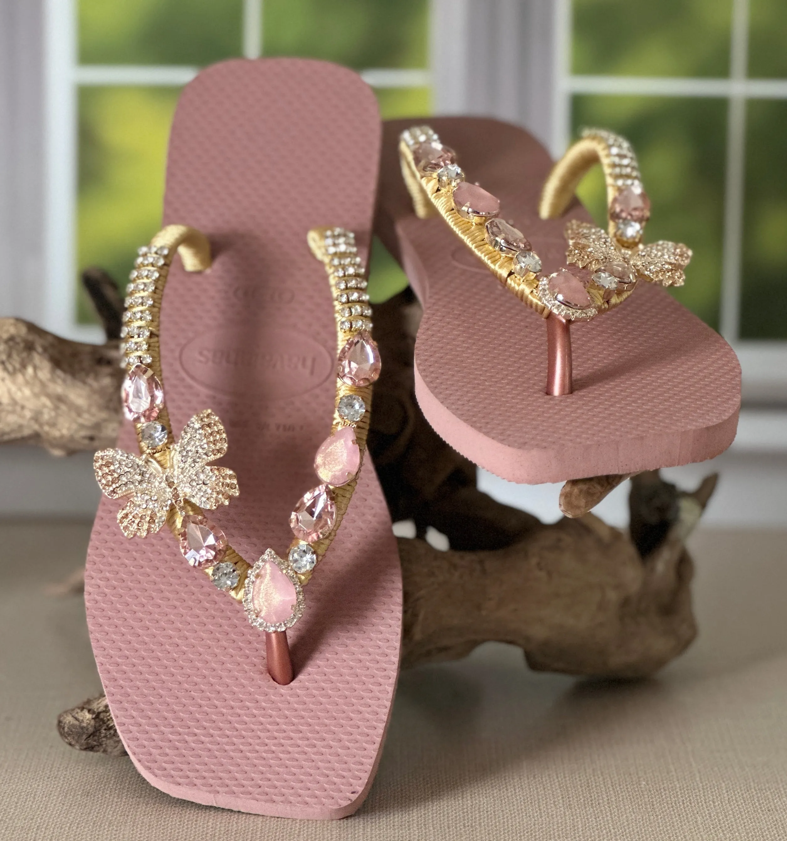 Custom Design Butterfly Square Sandals