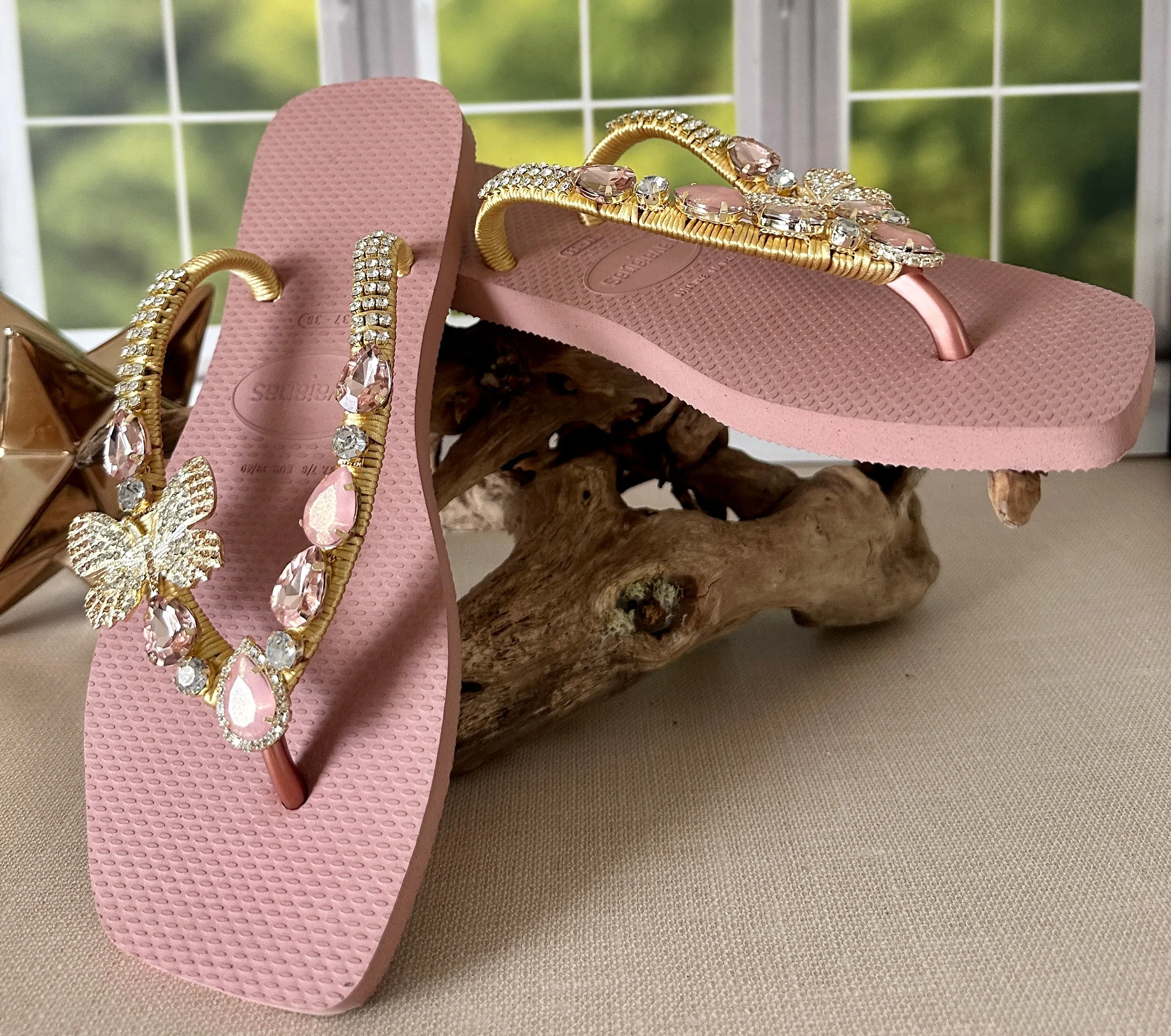 Custom Design Butterfly Square Sandals