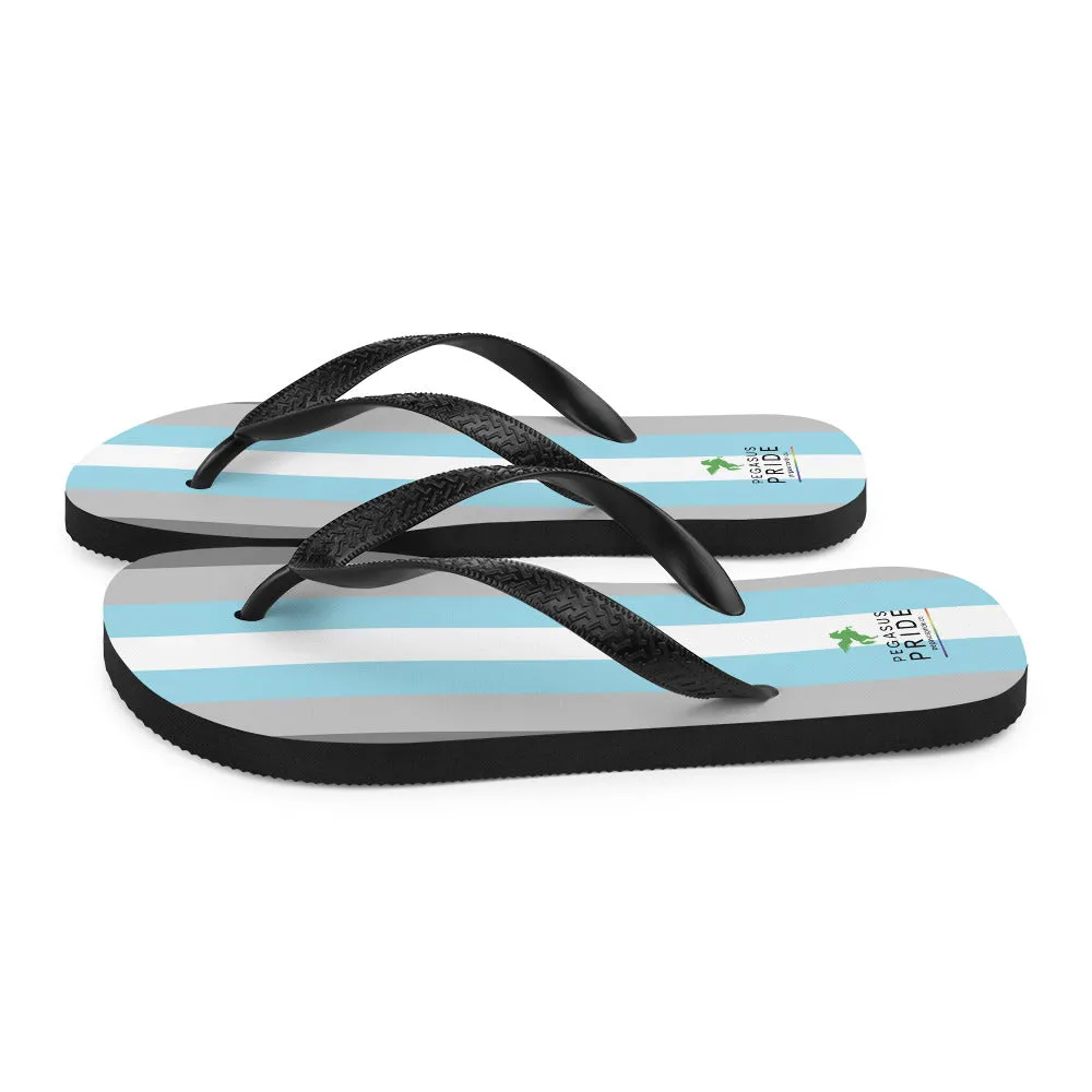 Demiboy Pride Flag Flip Flops
