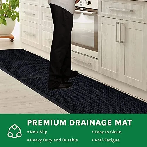 Envelor Anti Fatigue Rubber Floor Mat Restaurant Kitchen Drainage Mat Door Mats Durable Non-Slip Bar Mat Utility Mat Indoor Outdoor Wet Area 24" x 36"