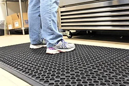 Envelor Anti Fatigue Rubber Floor Mat Restaurant Kitchen Drainage Mat Door Mats Durable Non-Slip Bar Mat Utility Mat Indoor Outdoor Wet Area 24" x 36"