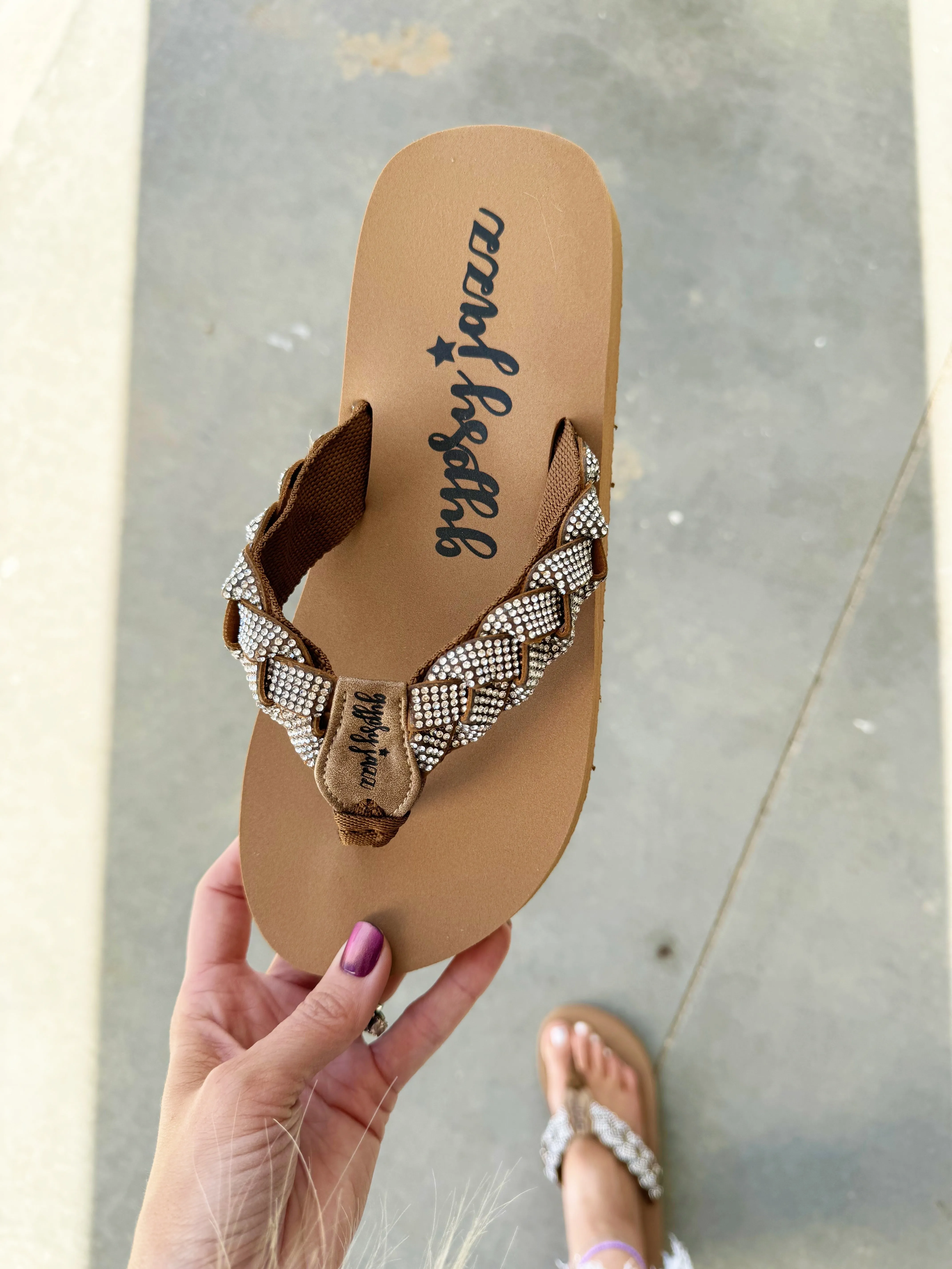 Gypsy Jazz Glimmer Sandals in Tan