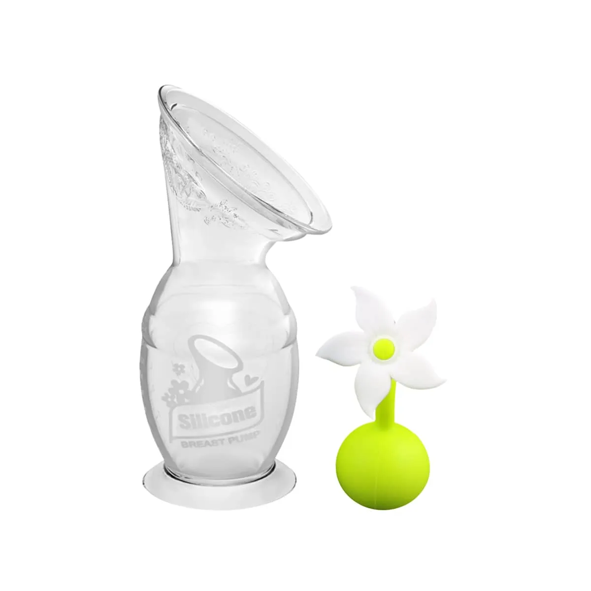 Haakaa Silicone Breast Pump with Suction Base and Flower Stopper