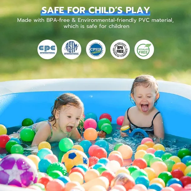 Inflatable Pool,JoRocks 106" x 72" x 25" Swimming Pools Inflatable Kid Pools Blow up Pool Family Pool for Baby, Kiddie, Adult ,Outdoor Garden Backyard Ground Party,Backyard Pool for Family