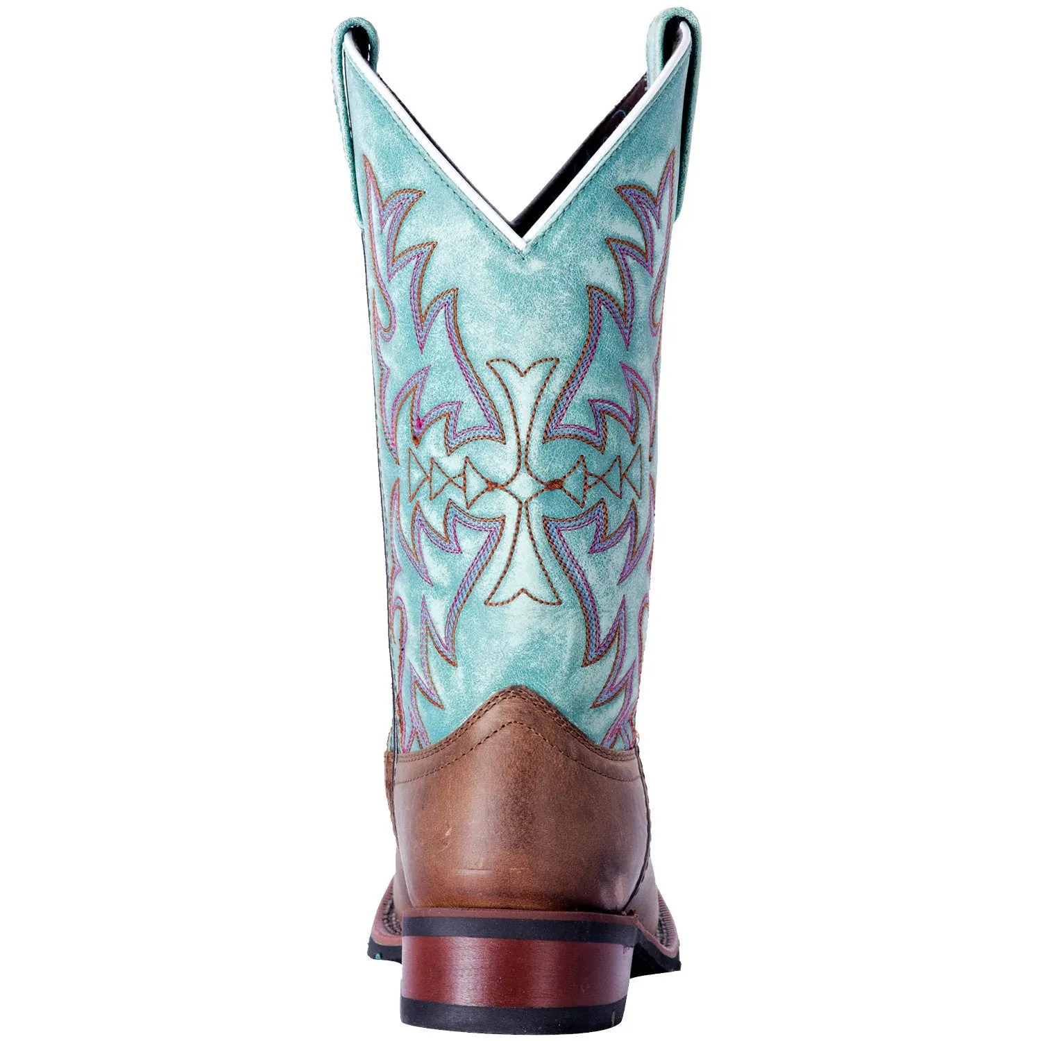 Laredo Brown and Turquoise Anita Square Toe Boot