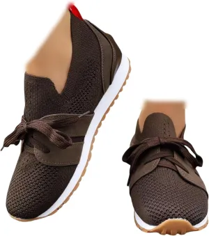 Lausiuoe Slip On Sneakers Women Arch Support Walking Running Shoes Breathable Mesh Workout Tennis Shoes Gym Fashion Sneakers