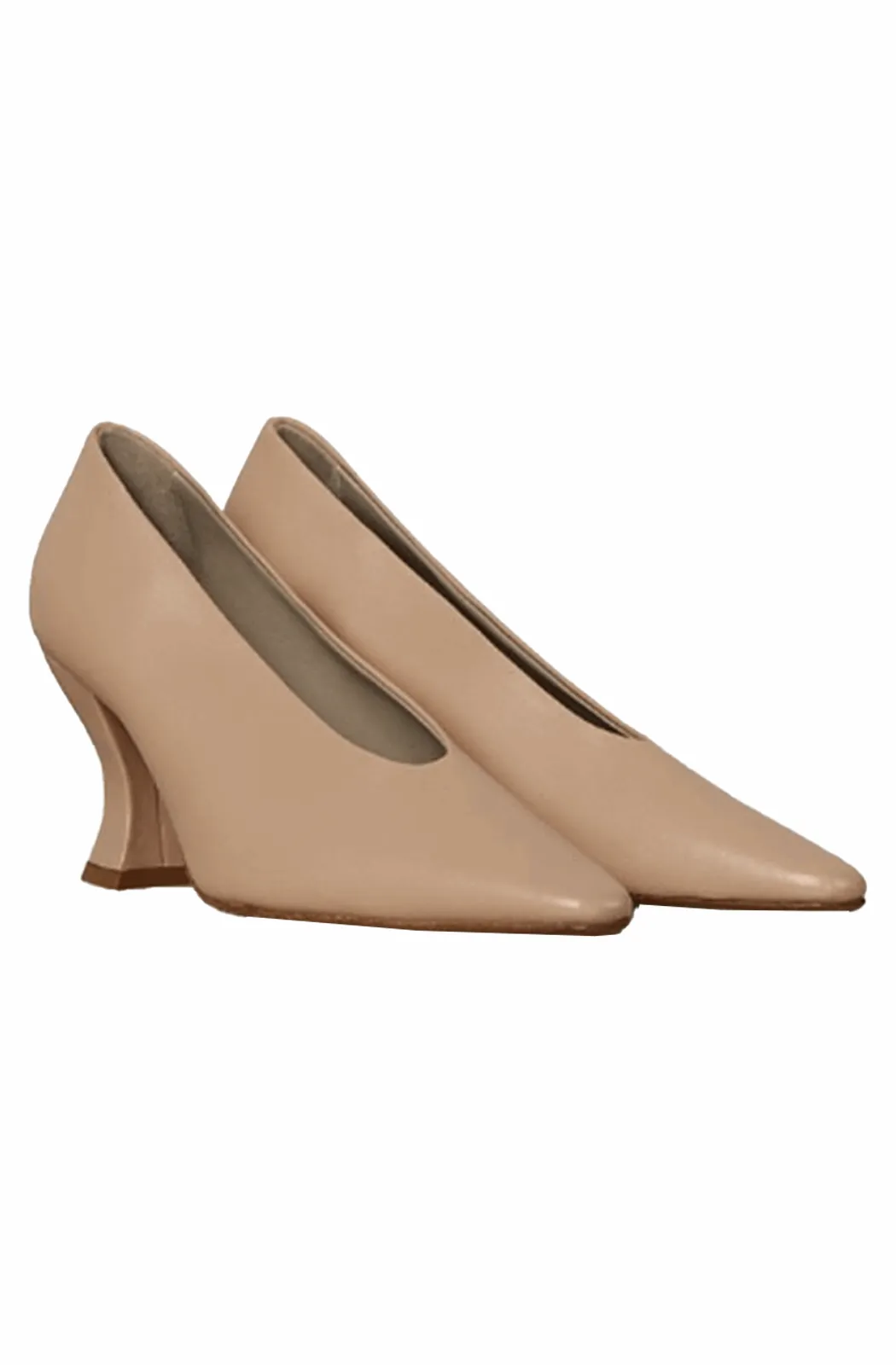 Leather almond pumps