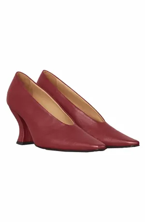 Leather almond pumps