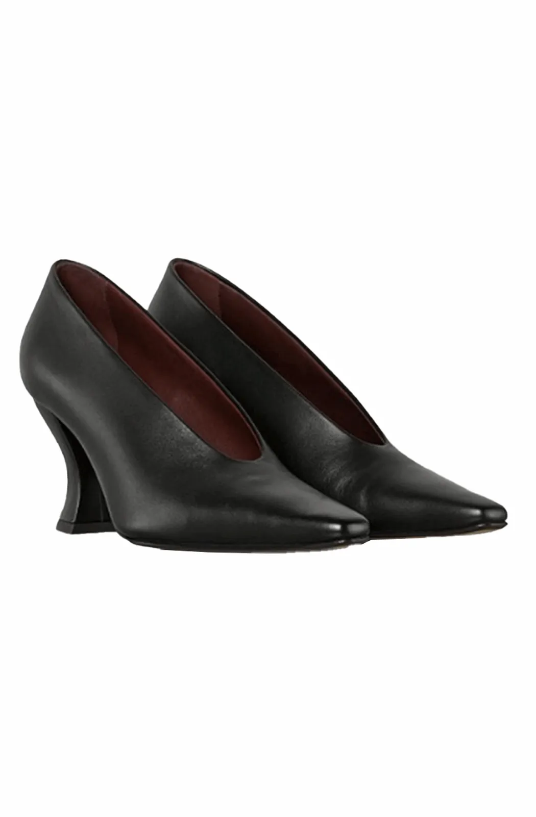 Leather almond pumps