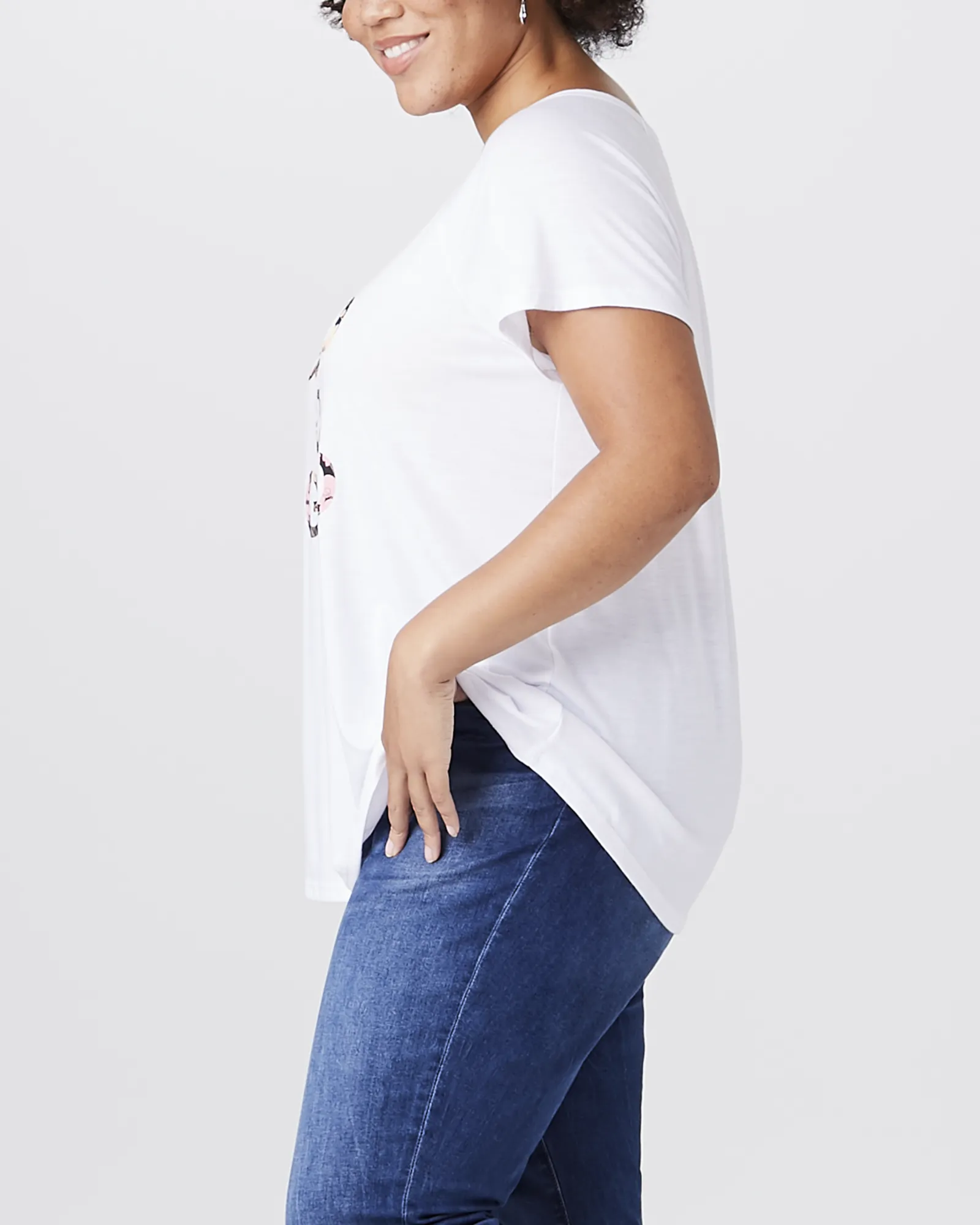 Lilah Graphic Tee | White / Brown