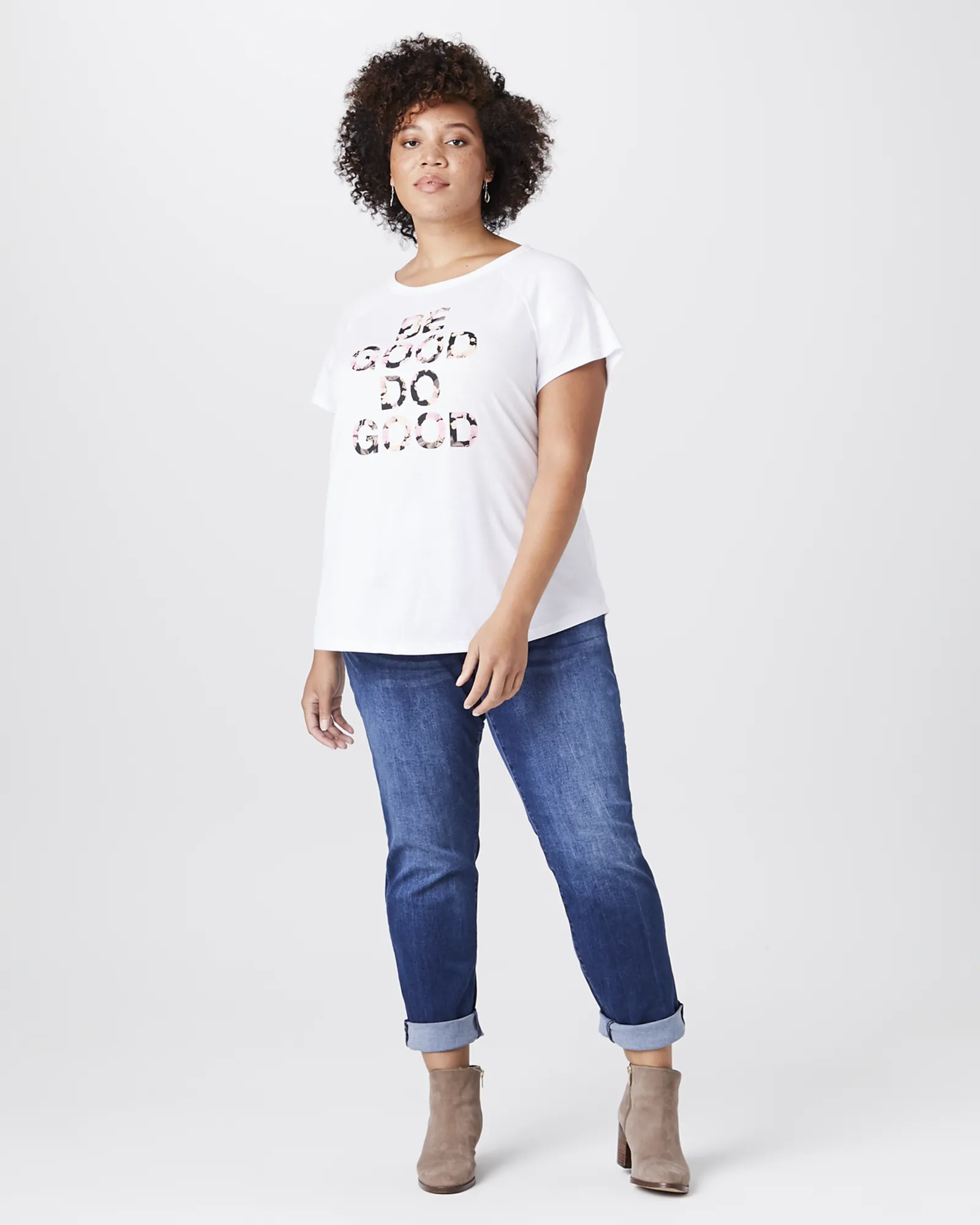 Lilah Graphic Tee | White / Brown