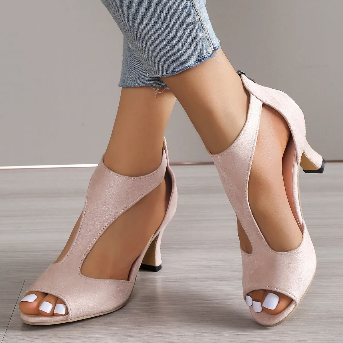 Lynda  Peep-Toe Sandalen mit Reiverschluss