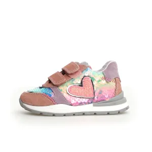 Naturino Quelly VL | Suede/Rainbow Glitter Kids Sneakers