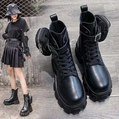 New Square Toe Thick-soled Boots Female