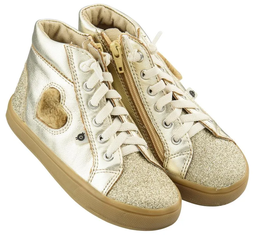 Old Soles Kid's Glam Heart Gold Glam