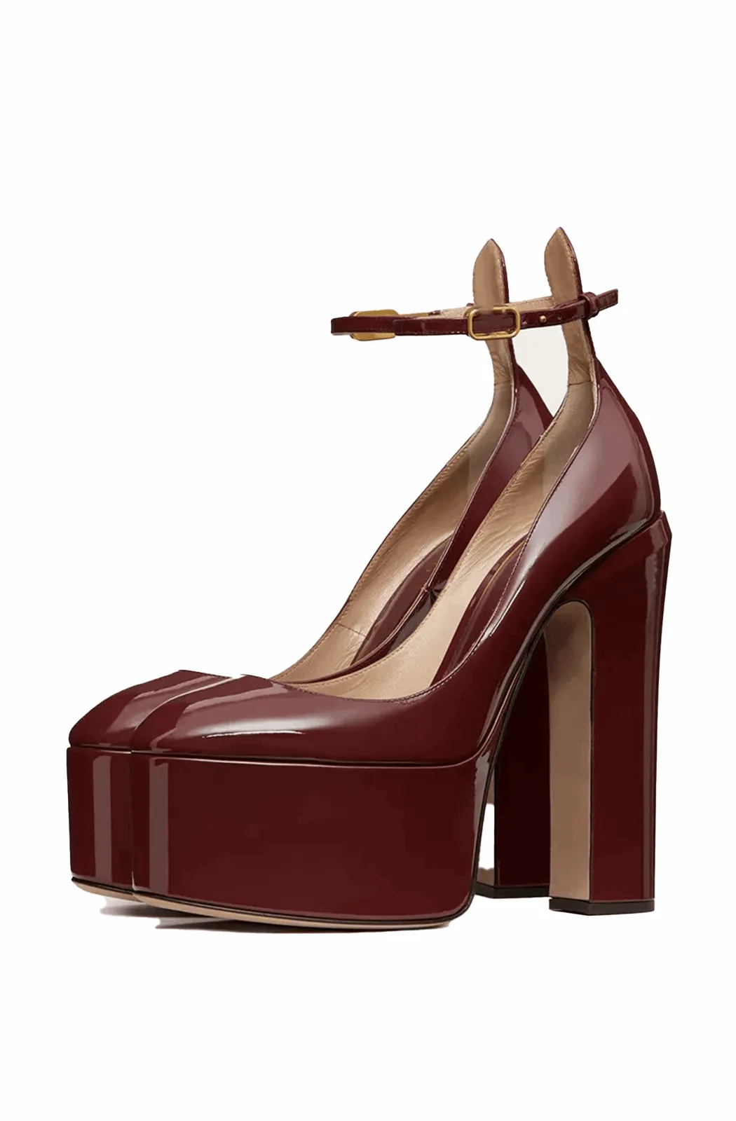 Platform ankle strap pumps