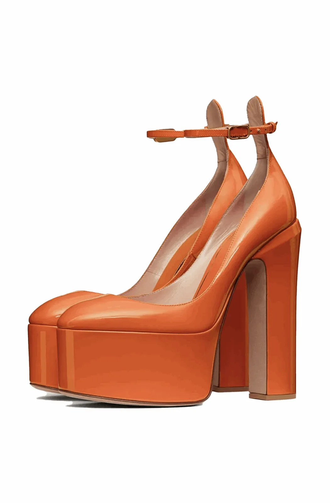 Platform ankle strap pumps