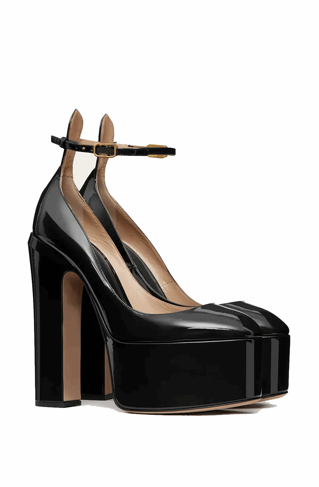 Platform ankle strap pumps