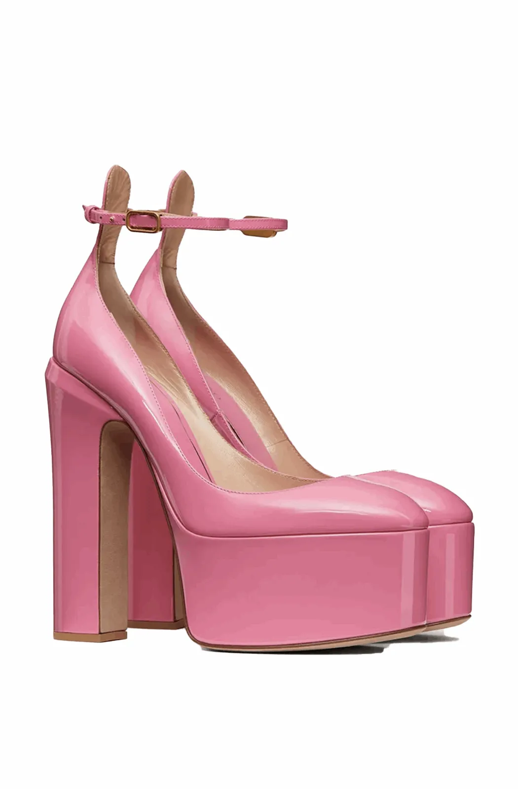 Platform ankle strap pumps