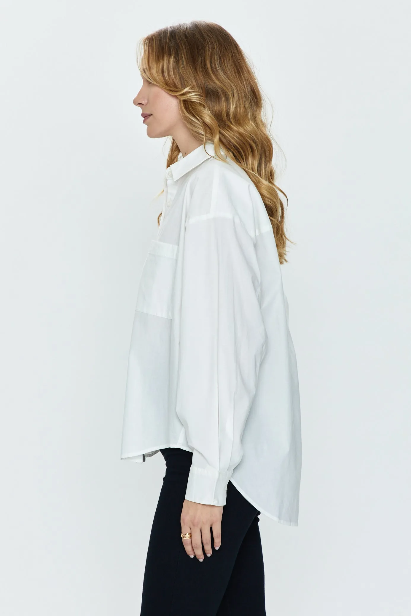 Sloane Long Sleeve Oversized Button Down Shirt - Le Blanc