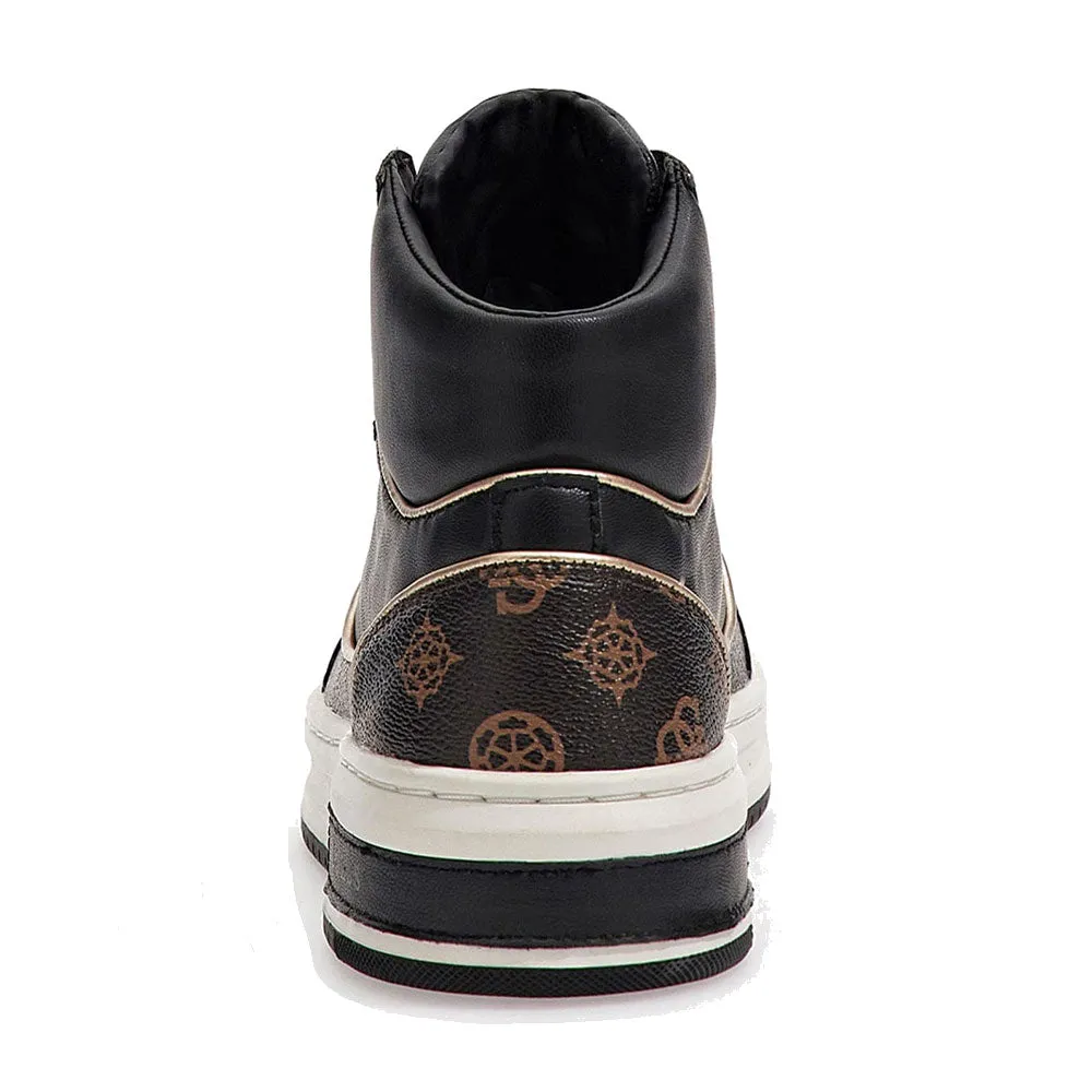 Sneakers Alte Donna GUESS Colore Black - Brass Linea Tullia