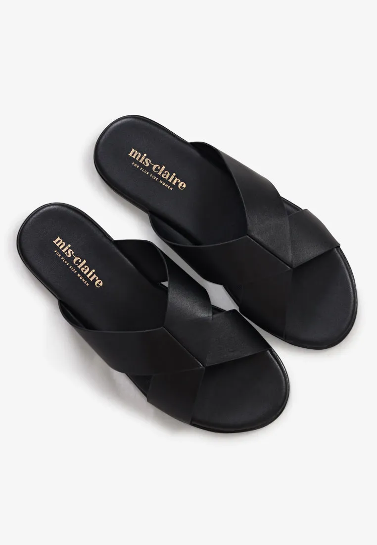 Splendora Faux Crossover Sandals - Black